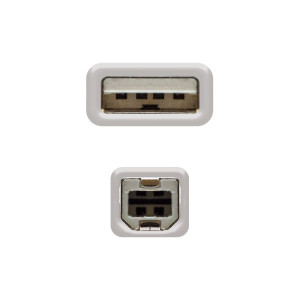 Nanocable 10.01.0102 cabo USB USB 2.0 1 m USB A USB B Bege