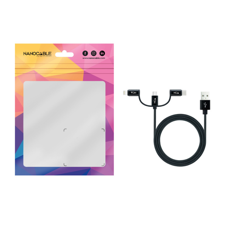 Nanocable 10.01.3200 cabo USB USB 2.0 1 m USB A Micro-USB B Preto