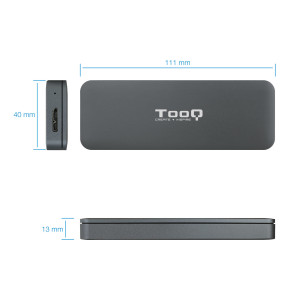 TooQ TQE-2281G Caixa para Discos Rígidos Compartimento SSD Cinzento M.2 2