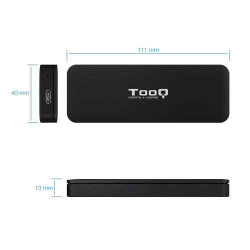 TooQ TQE-2280B Caixa para Discos Rígidos Compartimento SSD Preto M.2