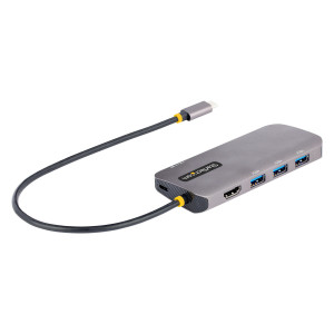 StarTech.com 127B-USBC-MULTIPORT base & duplicador de portas Com fios USB 3.2 Gen 1 (3.1 Gen 1) Type-C Cinzento