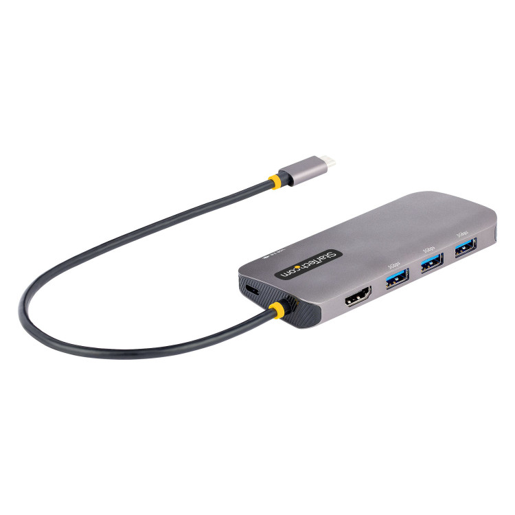 StarTech.com 127B-USBC-MULTIPORT base & duplicador de portas Com fios USB 3.2 Gen 1 (3.1 Gen 1) Type-C Cinzento