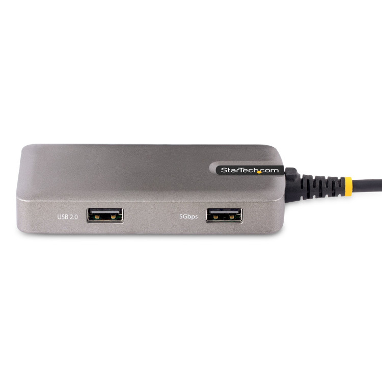 StarTech.com 104B-USBC-MULTIPORT base & duplicador de portas Com fios USB 3.2 Gen 1 (3.1 Gen 1) Type-C Preto, Prateado