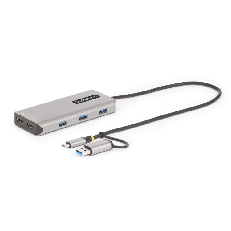 StarTech.com 167B-USBC-MULTIPORT base & duplicador de portas Com fios USB 3.2 Gen 1 (3.1 Gen 1) Type-C Prateado