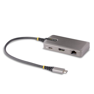 StarTech.com 103B-USBC-MULTIPORT base & duplicador de portas Com fios USB 3.2 Gen 2 (3.1 Gen 2) Type-C Cinzento