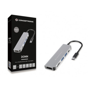 Conceptronic DONN02G base & duplicador de portas USB 3.2 Gen 1 (3.1 Gen 1) Type-C Alumínio 2