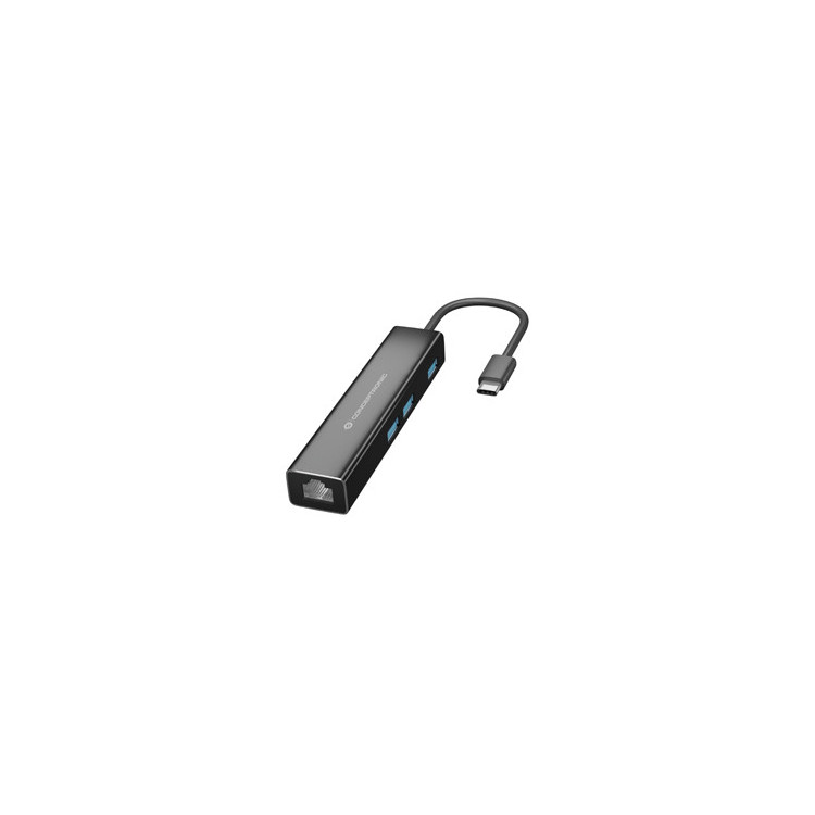 Conceptronic DONN07B base & duplicador de portas USB 3.2 Gen 1 (3.1 Gen 1) Type-C Preto