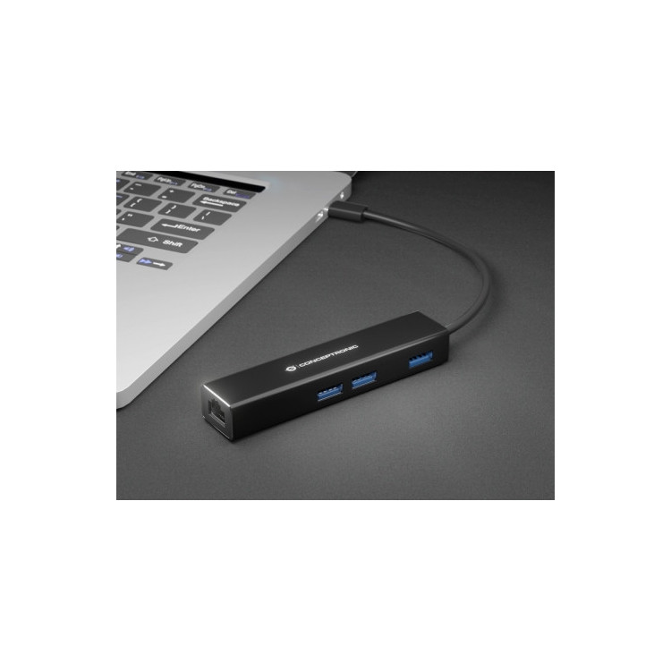 Conceptronic DONN07B base & duplicador de portas USB 3.2 Gen 1 (3.1 Gen 1) Type-C Preto