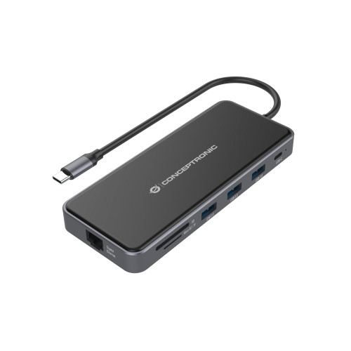 Conceptronic DONN15G base & duplicador de portas Com fios USB 3.2 Gen 1 (3.1 Gen 1) Type-C Cinzento Conceptronic DONN15G base & duplicador de portas Com fios USB 3.2 Gen 1 (3.1 Gen 1) Type-C Cinzento