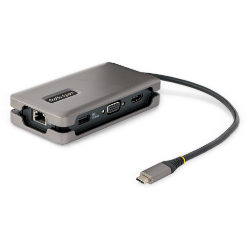 StarTech.com DKT31CVHPD3 base & duplicador de portas Com fios USB 3.2 Gen 2 (3.1 Gen 2) Type-C Cinzento