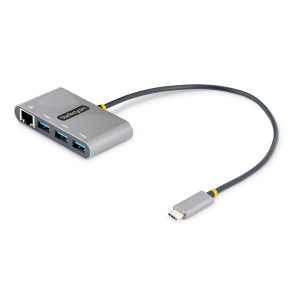 StarTech.com HB30C3A1GEA2 base & duplicador de portas Com fios USB 3.2 Gen 1 (3.1 Gen 1) Type-C Cinzento