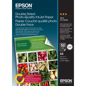 Epson Double-Sided Photo Quality Inkjet papel para impressão A4 (210x297 mm) Fosco 50 folhas