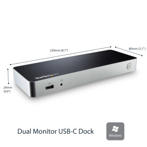 StarTech.com MST30C2HHPDU base & duplicador de portas Com fios USB 3.2 Gen 1 (3.1 Gen 1) Type-C Preto, Prateado 2