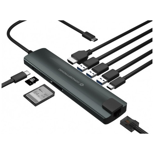 Conceptronic DONN06G USB 3.2 Gen 1 (3.1 Gen 1) Type-C Preto, Prateado Conceptronic DONN06G USB 3.2 Gen 1 (3.1 Gen 1) Type-C Preto, Prateado