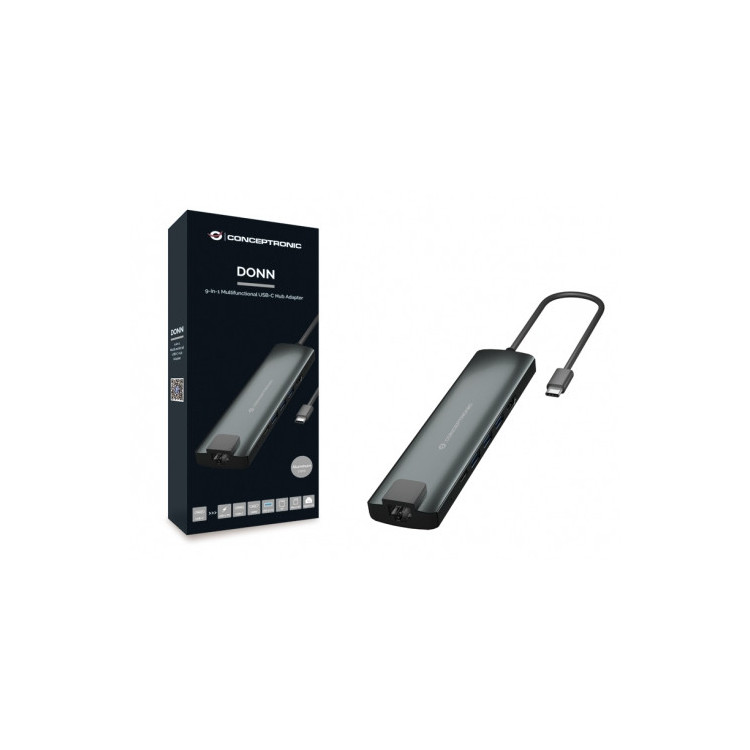 Conceptronic DONN06G USB 3.2 Gen 1 (3.1 Gen 1) Type-C Preto, Prateado