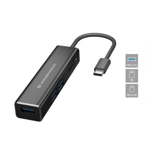 Conceptronic DONN08B base & duplicador de portas USB 3.2 Gen 1 (3.1 Gen 1) Type-C Preto Conceptronic DONN08B base & duplicador de portas USB 3.2 Gen 1 (3.1 Gen 1) Type-C Preto