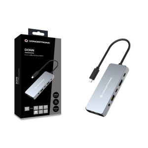 Conceptronic DONN22G base & duplicador de portas Com fios USB 3.2 Gen 2 (3.1 Gen 2) Type-C Cinzento 2