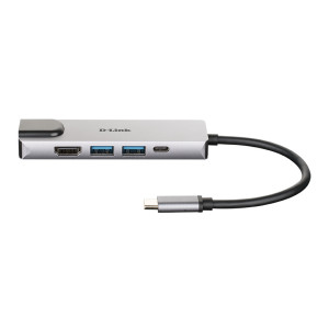 D-Link DUB-M520 base & duplicador de portas Com fios Thunderbolt 3 Alumínio 2