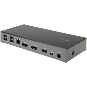 StarTech.com Dock USB C - Estação de encaixe USB Type-C de monitor de 4K triplo - Fornecimento de energia de 100 W - DP 1.4 Alt 2