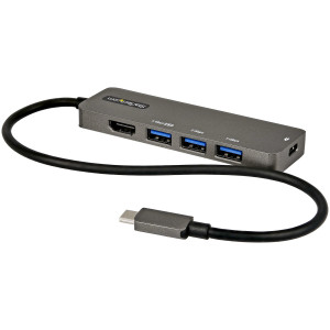 StarTech.com Adaptador Multiportas USB C - USB-C para HDMI 2.0b 4K 60Hz (HDR10), Passagem de Alimentação de 100W, 4 portas USB