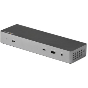 StarTech.com TB3CDK2DHUE base & duplicador de portas Com fios Thunderbolt 3 Preto, Cinzento