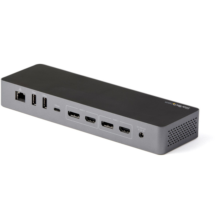 StarTech.com TB3CDK2DHUE base & duplicador de portas Com fios Thunderbolt 3 Preto, Cinzento