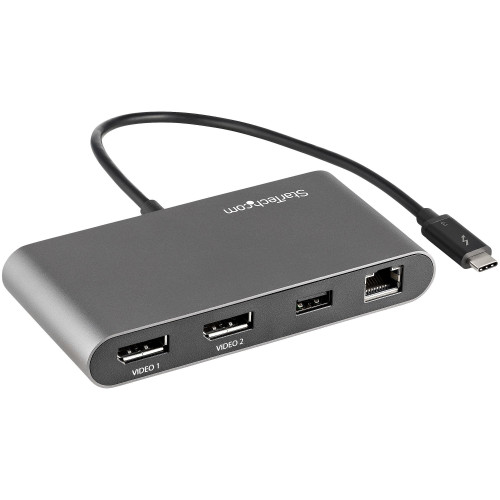 StarTech.com TB3DKM2DPL base & duplicador de portas Com fios Thunderbolt 3 Cinzento StarTech.com TB3DKM2DPL base & duplicador de portas Com fios Thunderbolt 3 Cinzento