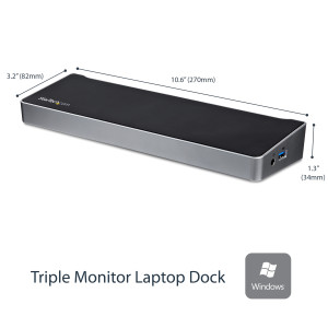 StarTech.com Estação de encaixe USB 3.0 de monitor triplo - 1x HDMI - 2x DisplayPort 2