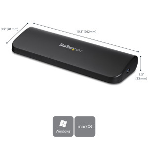 StarTech.com Estação de encaixe USB 3.0 de monitor duplo com HDMI e DVI VGA 2