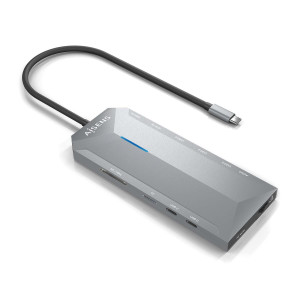AISENS ASUC-12P005-GR base & duplicador de portas Com fios USB 3.2 Gen 1 (3.1 Gen 1) Type-C Cinzento