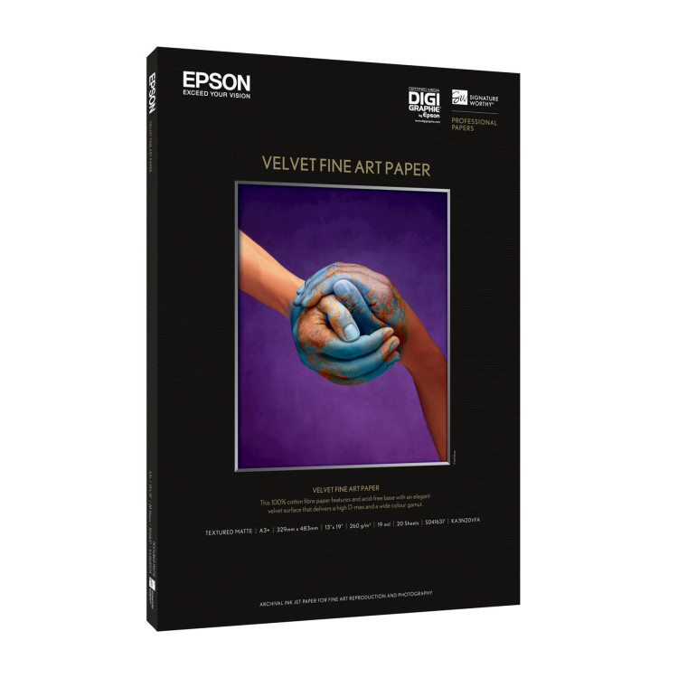 Epson Velvet Fine Art Paper, A3+, 260g m², 20 Blatt