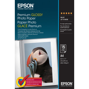 Epson Premium Glossy Photo Paper, DIN A4, 255g m², 15 Folhas