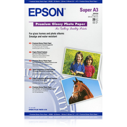 Epson Premium Glossy Photo Paper, DIN A3+, 250g m², 20 Folhas Epson Premium Glossy Photo Paper, DIN A3+, 250g m², 20 Folhas