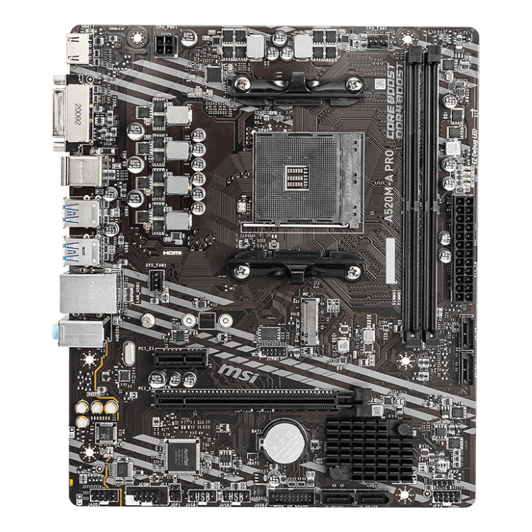 MSI A520M-A PRO motherboard AMD A520 Socket AM4 micro ATX