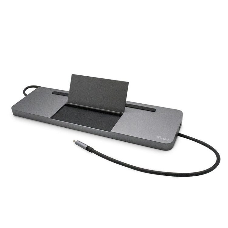 i-tec Metal C31FLATDOCKPDPRO base & duplicador de portas Com fios USB 3.2 Gen 1 (3.1 Gen 1) Type-C Cinzento