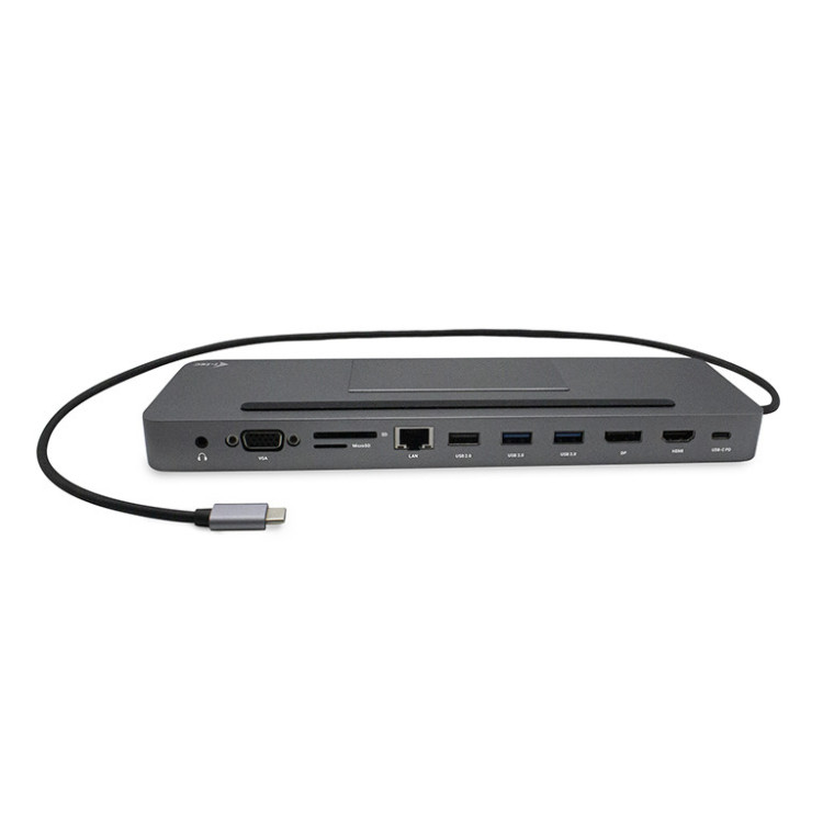 i-tec Metal C31FLATDOCKPDPRO base & duplicador de portas Com fios USB 3.2 Gen 1 (3.1 Gen 1) Type-C Cinzento