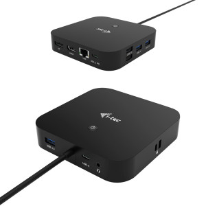 i-tec C31HDMIDPDOCKPD base & duplicador de portas Com fios USB 3.2 Gen 1 (3.1 Gen 1) Type-C Preto