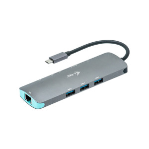 i-tec Metal C31NANODOCKLANPD base & duplicador de portas Com fios USB 3.2 Gen 1 (3.1 Gen 1) Type-C Prateado, Turquesa 2