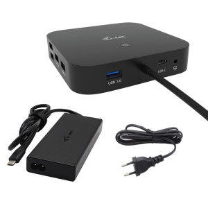 i-tec C31TRI4KDPDPRO100 base & duplicador de portas Com fios USB 3.2 Gen 1 (3.1 Gen 1) Type-C Preto