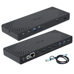 i-tec CADUA4KDOCKPDL2 base & duplicador de portas Com fios USB 3.2 Gen 1 (3.1 Gen 1) Type-C Preto