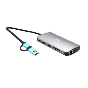 i-tec CANANOTDOCKPD base & duplicador de portas Com fios USB 3.2 Gen 1 (3.1 Gen 1) Type-A + Type-C Prateado