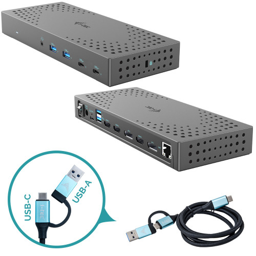 i-tec CATRIPLE4KDOCKPD2 base & duplicador de portas Com fios USB 3.2 Gen 2 (3.1 Gen 2) Type-C Cinzento i-tec CATRIPLE4KDOCKPD2 base & duplicador de portas Com fios USB 3.2 Gen 2 (3.1 Gen 2) Type-C Cinzento