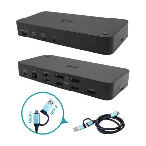 i-tec CATRIPLEDOCKPDPRO base & duplicador de portas Com fios USB 3.2 Gen 1 (3.1 Gen 1) Type-C Preto