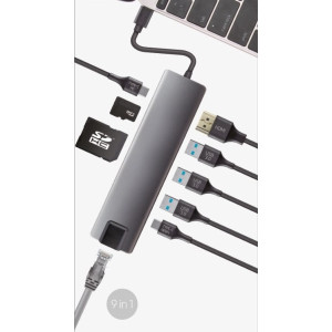 CoolBox COO-DOCK-01 base & duplicador de portas Com fios USB 3.2 Gen 1 (3.1 Gen 1) Type-C Cinzento 2