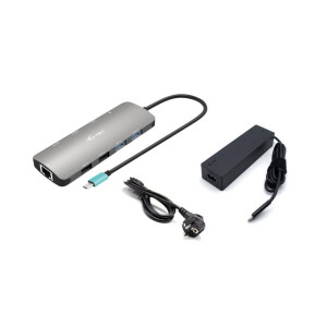 i-tec Metal C31NANOHDM2D100 base & duplicador de portas Com fios USB 3.2 Gen 1 (3.1 Gen 1) Type-C Cinzento