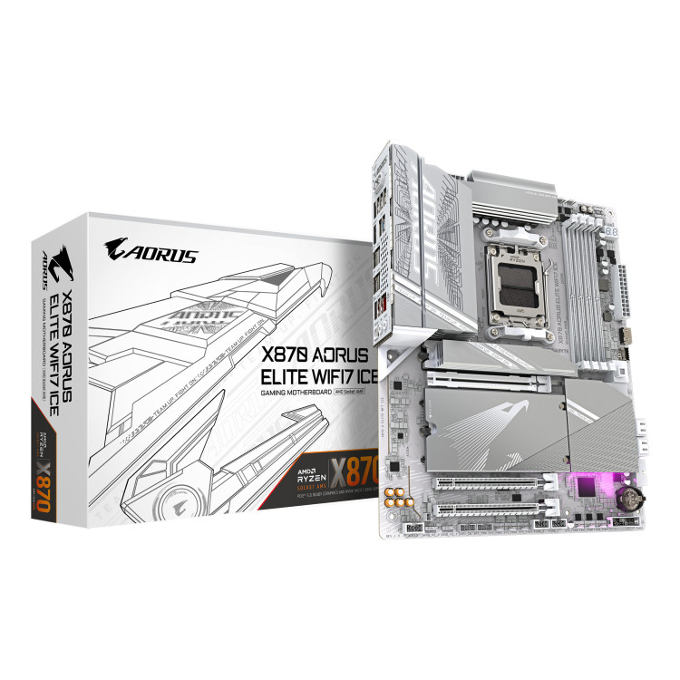 GIGABYTE X870 AORUS ELITE WIFI7 ICE AMD X870 Ranhura AM5 ATX