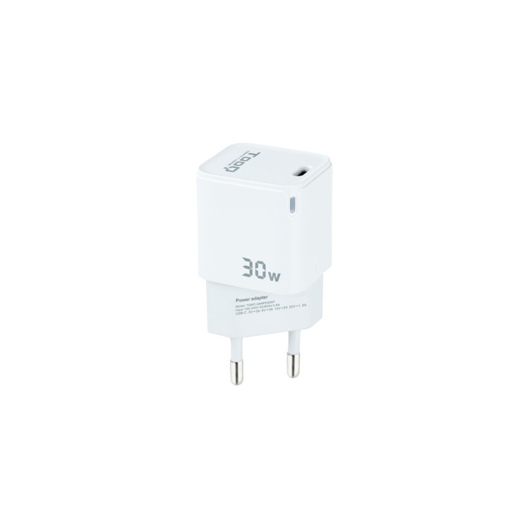 TooQ TQWC-GANPD30WT carregador de dispositivos móveis Universal Branco AC Carregamento rápido Interior