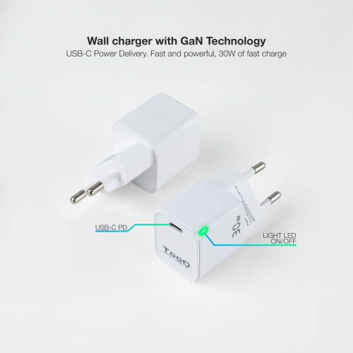 TooQ TQWC-GANPD30WT carregador de dispositivos móveis Universal Branco AC Carregamento rápido Interior TooQ TQWC-GANPD30WT carregador de dispositivos móveis Universal Branco AC Carregamento rápido Interior