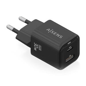 AISENS ASCH-30W2P021-BK carregador de dispositivos móveis Universal Preto AC Carregamento rápido Interior