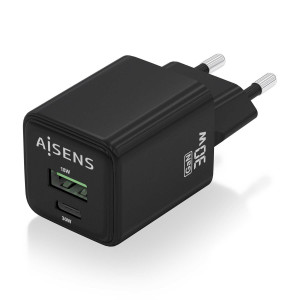 AISENS ASCH-30W2P038-BK carregador de dispositivos móveis Universal Preto AC Carregamento rápido Interior 2